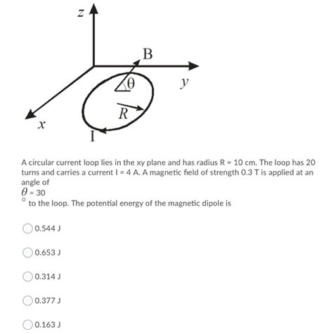 Solved A Circular Current Loop Lies In The Xy Plane And Has