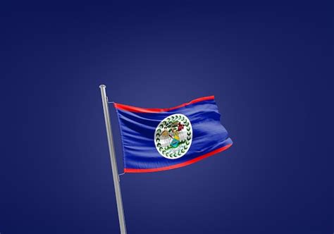 Bandeira Nacional De Belize Em Fundo Azul Foto Premium