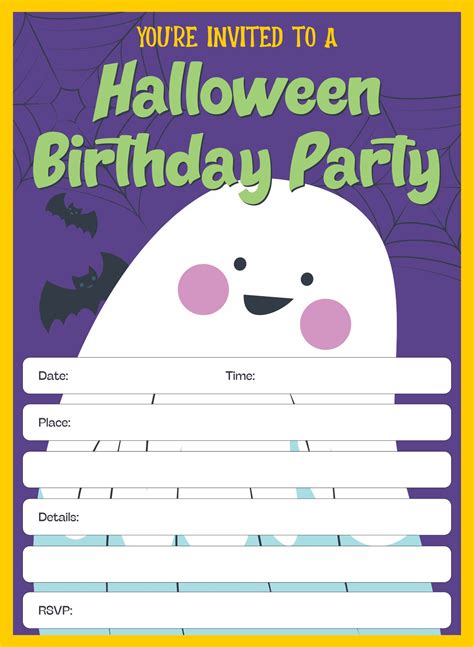 Printable Halloween Birthday Invitations