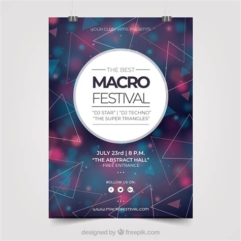 Free Vector Abstract Party Poster Template With Geometric Design