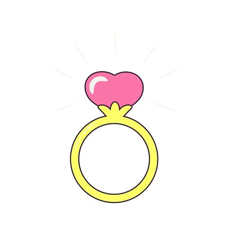 Premium Vector Ring With A Stone In The Shape Of A Heart Make A