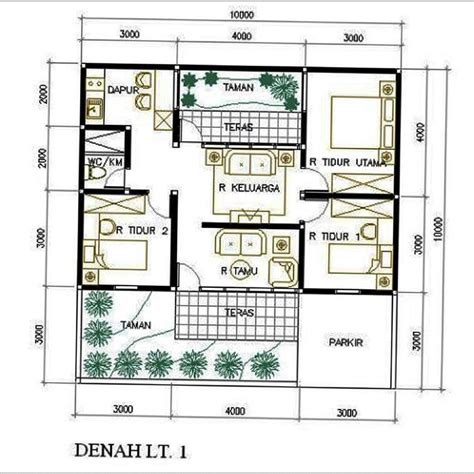 Contoh Rumah Ukuran 7x10 Full Bangunan