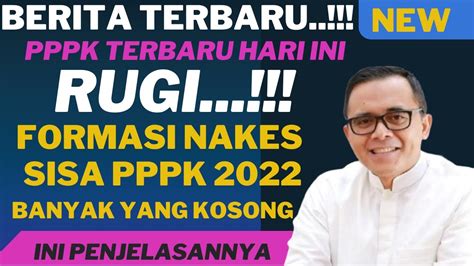 Kabar Pppk Tenaga Kesehatan Ii Pppk Terbaru Hari Ini Formasi Nakes Sisa