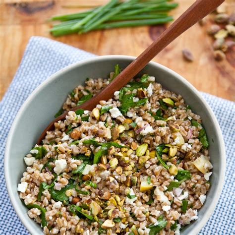 Farro Salad with Arugula, Lemon, Feta and Pistachio - A Sweet Spoonful ...