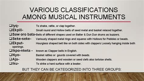 The Instrument Classifications Used To Determine At John Hawkins Blog