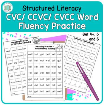 Cvc Ccvc Cvcc Phonics Fluency Grids For Decoding Practice Tpt