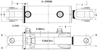 In Bore Psi Economy Welded Clevis Cylinders