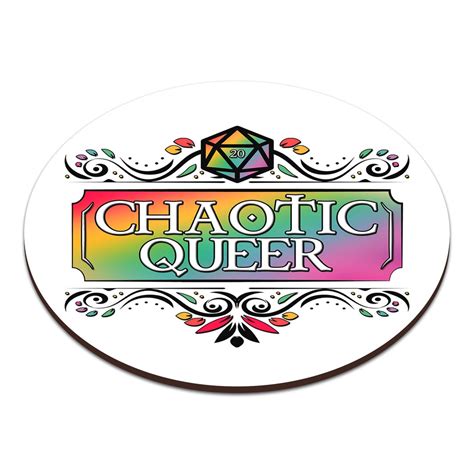 RPG Fantasy Character Chaotic Queer Gay LGBTQ Novelty Glossy Mug Round Coaster Etsy