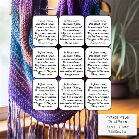 Prayer Shawl Poem Tag Prayer Shawl Poem Tags For Crochet Tags For