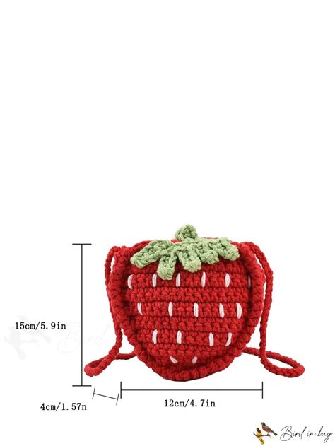 BirdinBag Strawberry Design Mini Crochet Bag Adorably Chic And