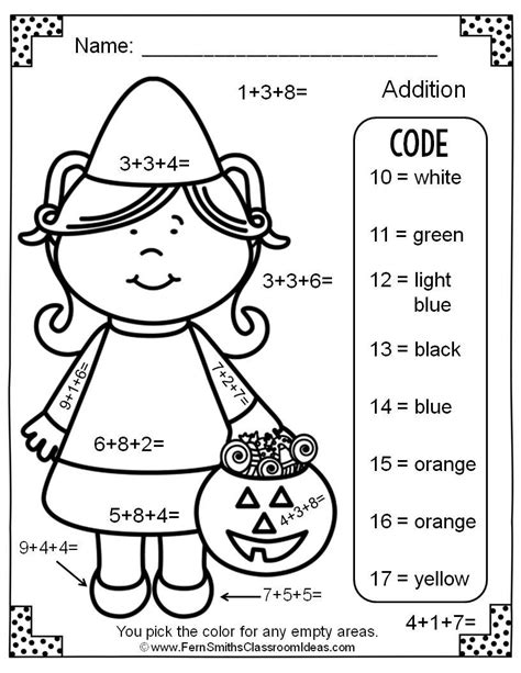 Halloween Math Free Printable Worksheets