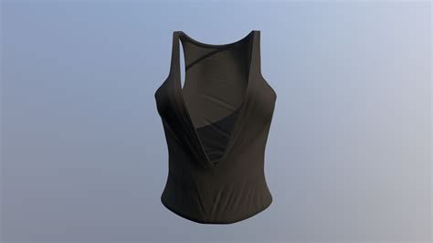 Female Black Deep Cleavage Tank Top Buy Royalty Free 3d Model By 3dia