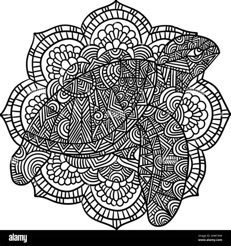 Turtle Mandala Coloring Pages for Adults Stock Vector Image & Art - Alamy