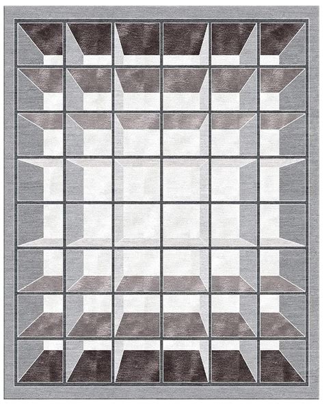 现代风格灰咖色几何格子图案地毯贴图威廉高尔云织设官网