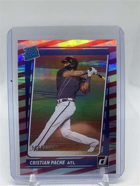 Donruss Atlanta Braves Cristian Pache Red Holo Parallel Rated