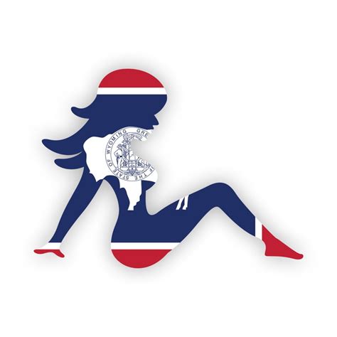 Wyoming Mudflap Girl Sticker Decal Self Adhesive Vinyl Weatherproof