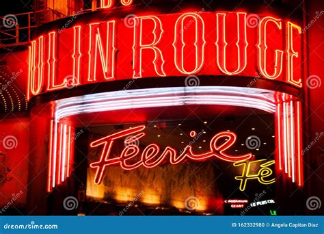Close Up Of Moulin Rouge Entrance At Night Editorial Image Image Of