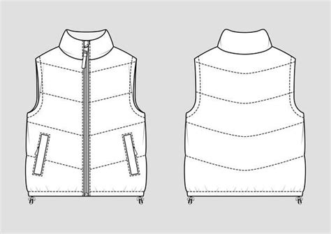 Premium Vector Padded Warm Gilet Puffer Vest Vector Technical