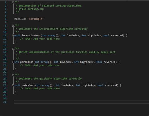 Solved You Will Implement Some Sorting Algorithms For Arrays Chegg