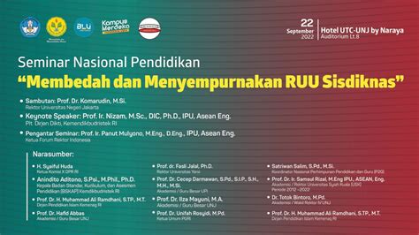 Seminar Nasional Pendidikan Membedah Dan Menyempurnakan RUU Sisdiknas