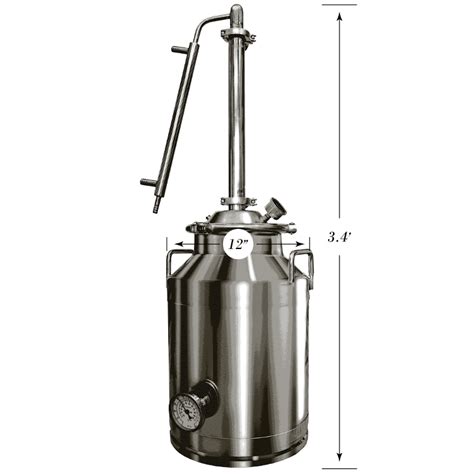 8 Gallon Stainless Steel Distiller Copper Moonshine Still Kits Clawhammer Supply