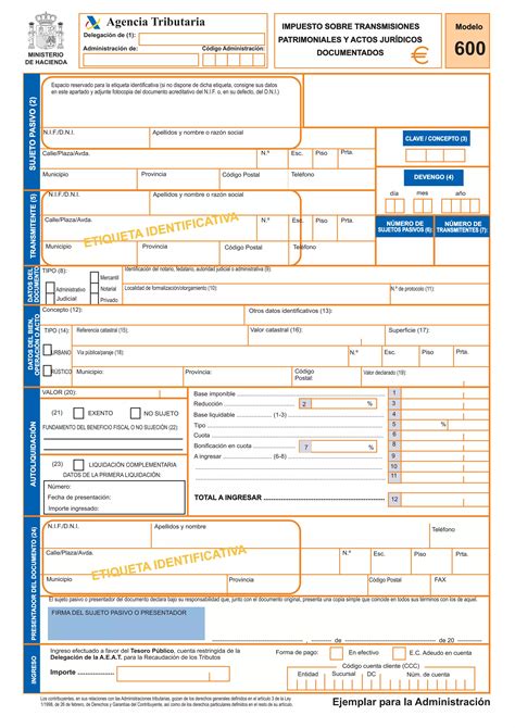 Modelo Hacienda E Aeat Documentos Oficiales Hacienda Publica