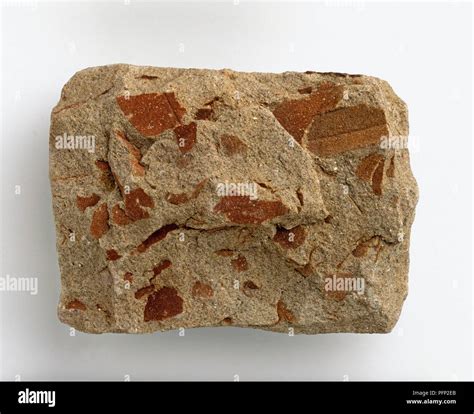 Micaceous Sandstone With Patches Of Iron Oxide On Surface Stock Photo