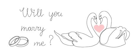 Premium Vector Will You Marry Me One Line Art Continuous Line Drawing