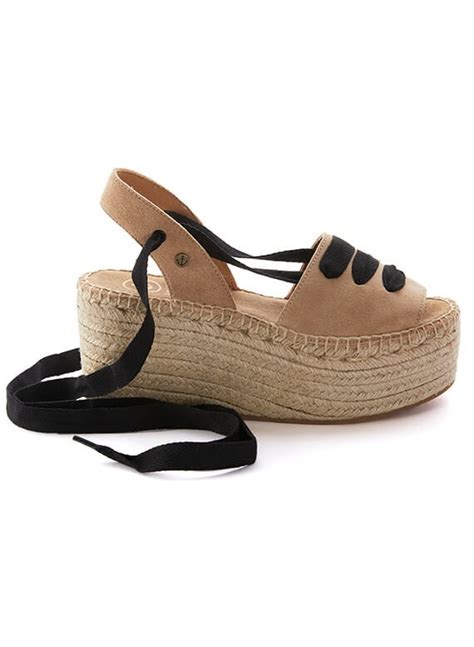 Nude Platform Espadrilles Zoe Nude LA VALETA Free Shipping