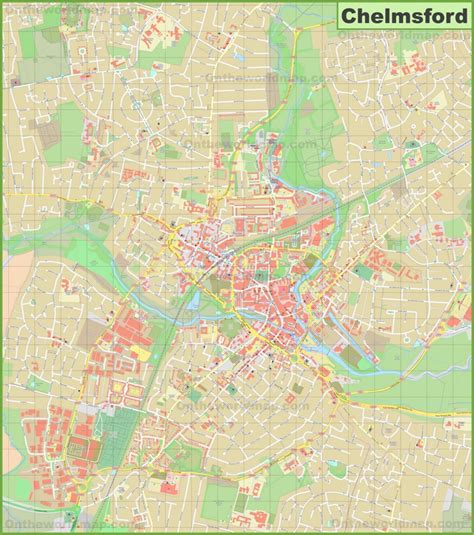 Detailed Map Of Chelmsford