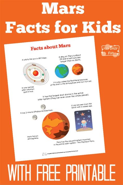 Fun Mars Facts for Kids - itsybitsyfun.com