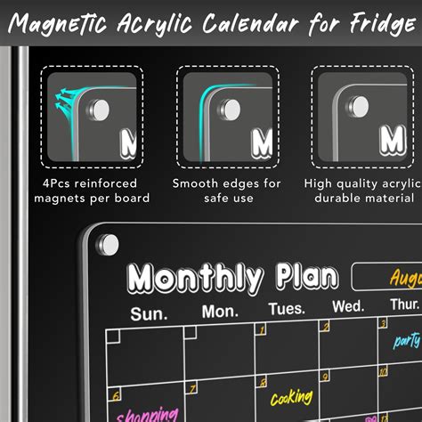 Diymag Paquete De Calendarios Magn Ticos De Acr Lico De Borrado En