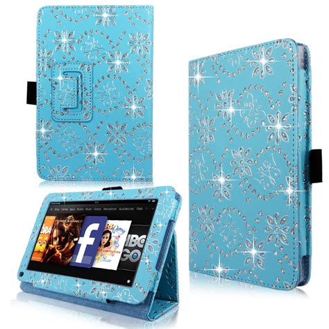 Bling Diamond Sparkly Pu Leather Flip Case Cover For Amazon Kindle Fire Tablet Ebay