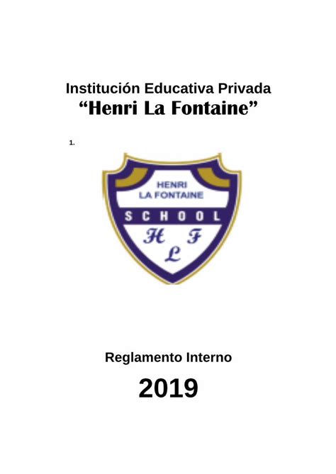 Pdf Instituci N Educativa Privada Henri La Fontaine Reglamento