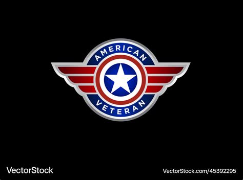 America usa flag star wings shield captain logo Vector Image