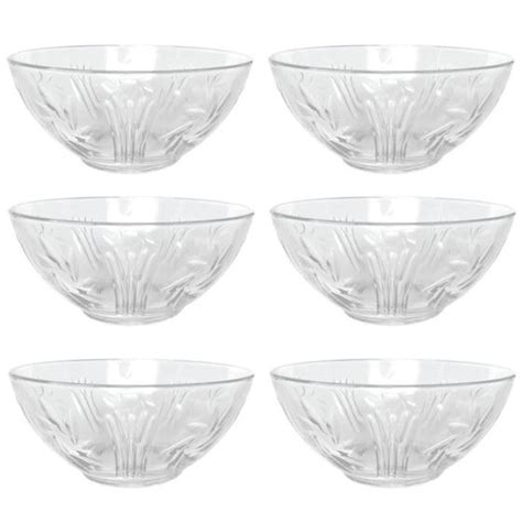 Conjunto 6 Tigelas Bowls De Vidro Granada Sobremesa 335ml Hercos