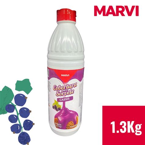 Cobertura Para Sorvete Sabor CASSIS 1 3L Marvi Shopee Brasil