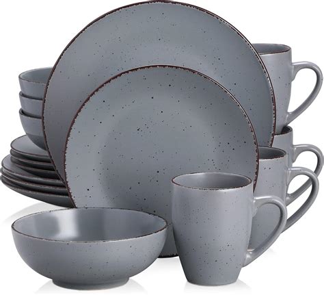 Royalford 16 Piece Stoneware Dinnerware Set Kitchen Dinner Set Stoneware Tableware Crockery