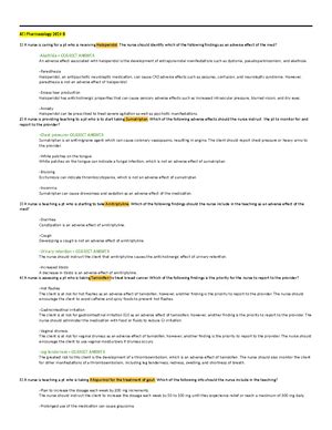 Pharmacology Exam 4 ATI Questions Flashcards Quizlet Pharmacology