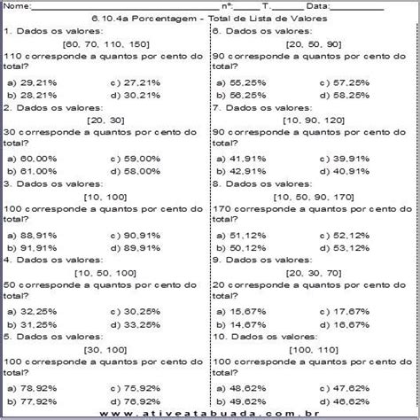 Amat 2018 6 10 Problemas Porcentagem Ative A Tabuada Math Math Equations