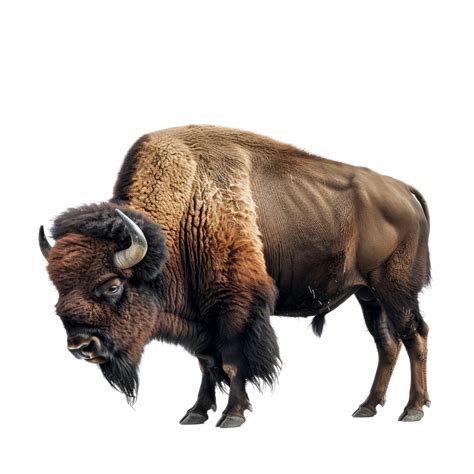 An American bison is standing on a clean background, a american bison ...