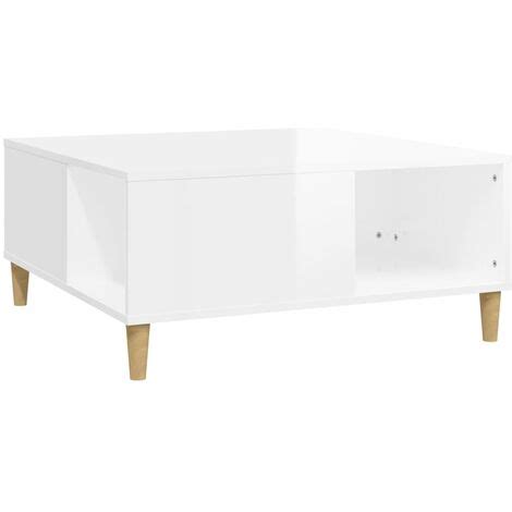 Table basse blanc brillant 80x80x36 5 cm bois d ingénierie vidaXL