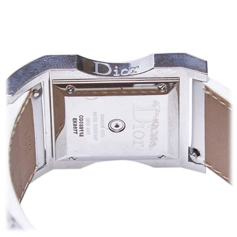 Dior Vintage Chris 47 Watch White Ivory Metal And Leather Dior