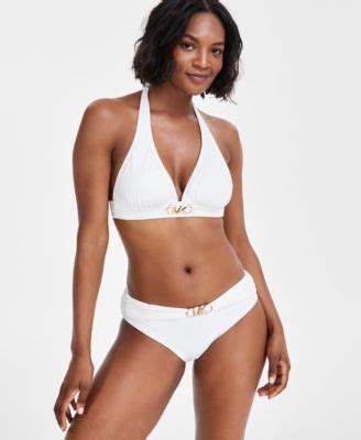 MICHAEL Michael Kors Women S Halter Bikini Top Belted Bikini Bottoms Macy S