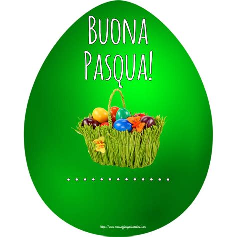 Buona Pasqua Composizione Con Uova Colorate Nel Cestino Crea