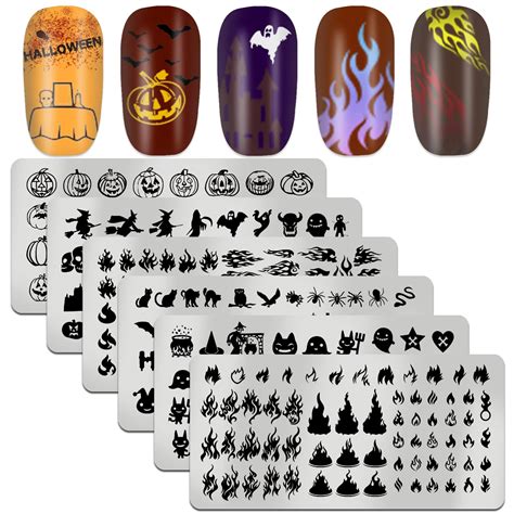 Amazon Nail Stamping Plate Halloween Danneasy Pieces Nail Stamp