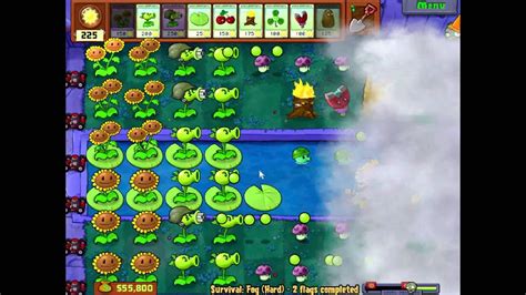 Plants Vs Zombies Survival Fog Hard Youtube