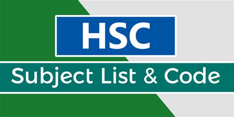 Hsc Subject List Subject Code Science Commerce And Arts