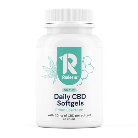 Cbd Softgels 25mg Broad Spectrum Redeem Therapeutics