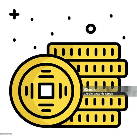 Chinese Coins Stack Vector Design Lucky Coins Stock Illustration